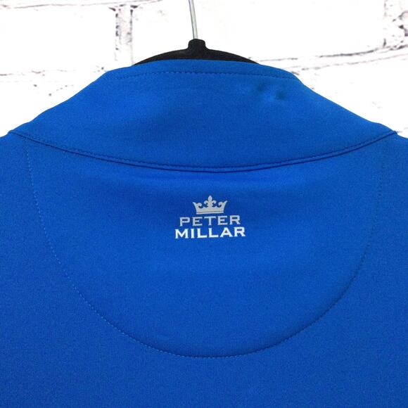 Peter Millar Mock Neck Full Zip Soft Casual Royal Blue Lined Golf Vest Men's L - Picture 5 of 14